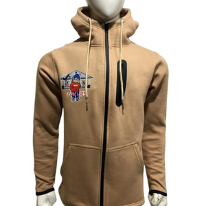 Sudadera con capucha de calle para hombre, con cremallera completa, transpirable, de secado rápido, forro polar grueso, con estampado gráfico y logotipo personalizado - Product Image 1