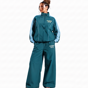 Latest Fashion Polyester Nylon Tracksuit <b>Set</b> Lightweight Sportswear Windbreaker Jacket And Pants Casual Wear Manufacturer - Product Image 5