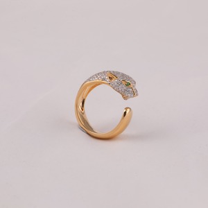 Anillo de Plata de Ley 925 con Cabeza de Pantera de Moissanita para Hombre, Anillo Abierto con Diseño de Cara de Animal y Piedras Incrustadas - Product Image 4