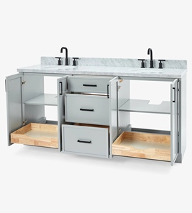 Mueble de Baño Keziah de 73 Pulgadas con Doble Lavabo, Solo Mueble, 4 Opciones de Acabado, Venta al Por Mayor, Fábrica en Vietnam - Product Image 4