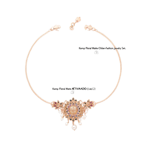 Kemp Women's Floral Zircon Matte Choker & Earring Wedding Jewelry Set - Product Image 2