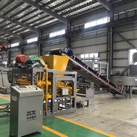Ligne de production de briques entièrement automatique, machine à blocs de béton avec système de moules interchangeables pour briques creuses, briques pleines et pavés