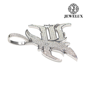 Nouvel Arrivage Breloques Hip Hop Premium entièrement serties de pierres, motif croix, en Argent 925 plaqué Or Rose, design Anniversaire, Bijoux de déclaration, Vente en gros - Product Image 4