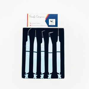 Ensemble de pinces à cils antistatiques en acier inoxydable Somofy Enterprises, outils de précision, pointe lisse à 45/75/90 degrés, boîte - Product Image 5