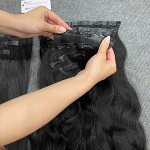 ผมต่อแบบคลิปหนีบ 100% ผมแท้เวียดนาม – แบบตรงธรรมชาติและแบบหยักศก ขายส่งจากโรงงาน - Product Image 4