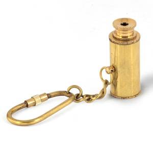 พวงกุญแจกล้องโทรทรรศน์ทองเหลืองขนาดเล็ก สไตล์วินเทจ ของสะสม ของขวัญ พวงกุญแจโลหะสไตล์โบราณ - Product Image 2