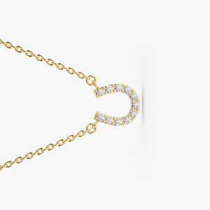 Nuevo Collar de Plata de Ley 925 con Baño de Oro Amarillo y Moissanita en Forma de Herradura, Joyería Fina para Compromisos, Bodas y Fiestas - Product Image 2