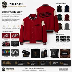 Veste universitaire rouge pour homme, style Letterman, broderie personnalisée, mélange laine/polyester, coupe classique, coupe-vent et respirante pour l'hiver - Product Image 4