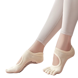 Fashion Sports Fitness Floor Socks Yoga Pilates Short Breathable Non <b>Slip</b> Toe Socks Summer Backless Socks - Product Image 4