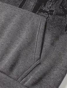 Sweat-shirt à capuche unisexe noir et gris avec imprimé Cœur de Montagne, décontracté, coupe classique, avec poche, manches longues, tricoté, respirant, pour l'hiver - Product Image 3