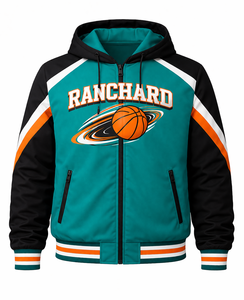 Chaqueta moderna para entrenador de baloncesto con botones a presión, ropa deportiva exterior cómoda para prácticas de equipo y personal de entrenamiento. - Product Image 1