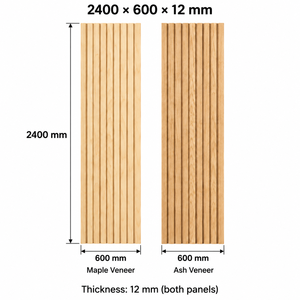 Panel de Pared Flexible de Madera Sintética con Chapa de Fresno o Arce para Revestimiento Decorativo de Paredes Interiores - Product Image 2