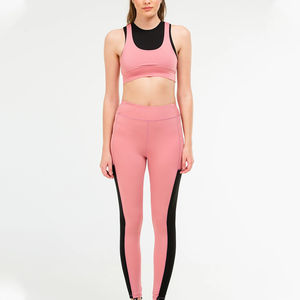 Ensemble de sport sans couture pour femme avec logo personnalisé, couleur unie, leggings taille haute et brassière de sport pour la gym et le yoga, avec motif imprimé par transfert thermique - Product Image 4
