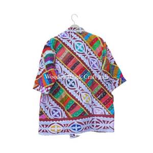 Kimono largo acolchado estilo indio, el más vendido para invierno, con cinturón de algodón transpirable, estilo vintage Kantha. - Product Image 5