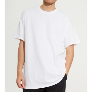 Men's Casual Oversized <b>White</b> Blank T-Shirt Breathable Cotton Loose Baggy Fit Short Sleeve Crew Neck Everyday <b>Tee</b> - Product Image 1