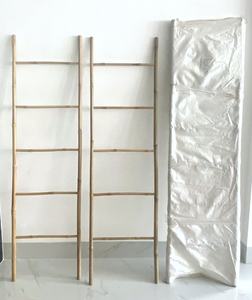 Étagère à serviettes en bambou réglable de 50 cm, 3, 4, 5 ou 6 marches, design autoportant pour l'installation dans la salle de bain - Product Image 6