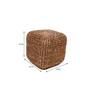 Pouf cube en rotin tressé fait main, style rustique moderne, meubles de salon, décoration intérieure - Product Image 3