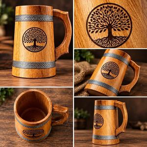 Tasses à eau en bois traditionnelles avec logo personnalisé, finition grain naturel et design artisanal unique, pour usage domestique et hôtelier - Product Image 5