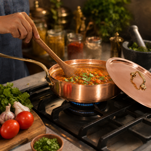 100% Pure Copper Sauce Pan with <b>Lid</b>, Handmade Copper Saucepan, Premium Chef Cookware, Kitchen Cooking <b>Pot</b>, OEM ODM Wholesale - Product Image 4