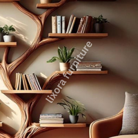 Elegancia Ramificada: Estantería de Pared Escultural Moderna y Ecológica Arboris con Diseño Colgante para Uso en Hoteles y Escuelas