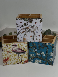 Support à Couverts en Bois Imprimé Fait Main Écologique de Haute Qualité, Organisateur d'Ustensiles de Cuisine, Compatible Lave-Vaisselle pour la Maison - Meilleures Ventes - Product Image 1