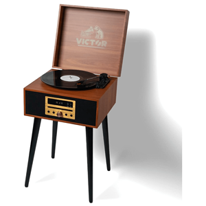 Victor Newbury centro musicale radiofonico domestico 8-in-1 con gambe all'altezza della sedia - Product Image 1