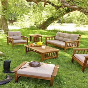 Juego de Sofás de Madera de Teca de Lujo para Exteriores, Muebles de Conversación para Patio, Proveedor de Indonesia, Muebles de Jardín de Madera Sólida - Product Image 2