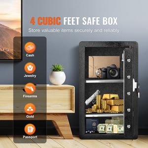 Cassaforte ignifuga a porta singola da 4,0 piedi cubi con serratura a chiave e lettore di impronte digitali, luce LED e portachiavi - Categoria prodotto: Serrature - Product Image 2