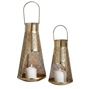 Vintage Decorative Metal <b>Lantern</b> Candle Holder Set Rustic <b>Hurricane</b> <b>Lanterns</b> For Living Room Patio Decoration - Product Image 1