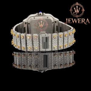 Reloj de Lujo con Incrustaciones de Piedras, Estilo Hip Hop, Acero Inoxidable, Analógico, con Diamantes Moissanite, Movimiento Mecánico, Personalización OEM/ODM Global - Product Image 4