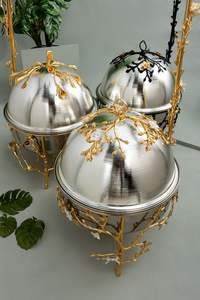 Recipiente para catering de bodas, calentador de alimentos, calentador de comida tipo chafing dish de acero inoxidable dorado, calentador de comida para banquetes, estación de servicio tipo buffet - Product Image 5