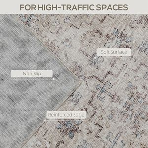 Tappeto Lavabile in Lavatrice 5x7 Stile Tradizionale Antiscivolo, Set di Tappeti Marrone Chiaro Misto per Soggiorno e Camera da Letto - Product Image 5