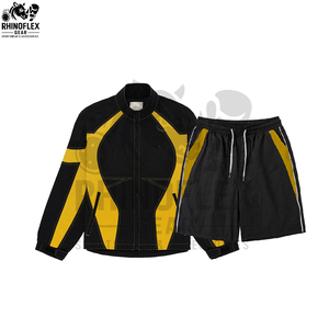 Men's Reflective Softshell Windbreaker Shorts Set 2-piece Nylon Tracksuit Summer Shirt Shorts <b>Wind</b> <b>Breaker</b> For Outdoor - Product Image 2