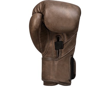 Gants de boxe MMA personnalisés en cuir véritable avec fermeture auto-agrippante, anti-humidité, en cuir de vachette blanc et noir - Product Image 5