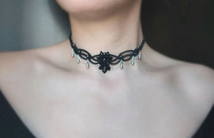 Handmade Black Macrame Amethyst Gold Plated Silver Dangle Charm Gothic Bohemian Style <b>Adjustable</b> Cord <b>Bracelet</b> for Party - Product Image 2