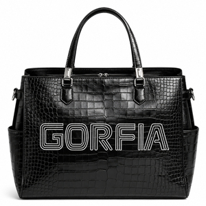 Sac fourre-tout pour femme GORFIA, nouveau design haut de gamme, en cuir PU vegan gaufré croco, avec bandoulière amovible et fermeture à glissière - Product Image 3
