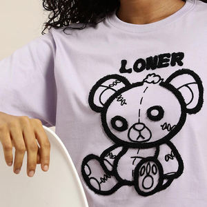 Camisetas Personalizadas para Mujer con Bordado y Estampado, Proveedor OEM, Corte Holgado, Cómodas, de Algodón, Diseño Bordado, Moda Urbana - Product Image 4