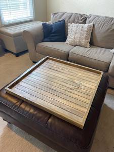 Modern <b>Walnut</b> Wood Tray Ottoman tray oversized tray coffee <b>table</b> tray tea tray catch all tray living room tray home decor - Product Image 6