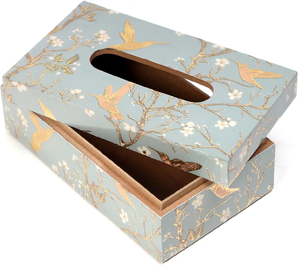 New Arrival Eco-Friendly Household Tableware Wooden Printed Tissue <b>Box</b> Peacock Print Design At <b>Cheap</b> price - Product Image 6