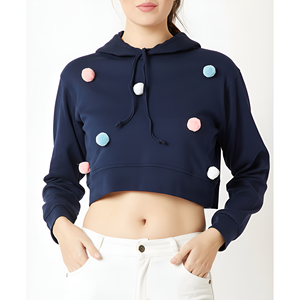 Sudadera Corta para Mujer, Diseño Único, Color Sólido, Temporada de Invierno, Venta en Línea - Product Image 1