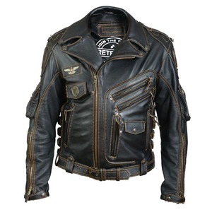Fashion Slim Fit Genuine Leather Zipper <b>Jacket</b> Men Casual <b>Biker</b> <b>Jacket</b> - Product Image 1