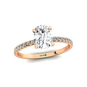 Bague Éternité en Or Massif 14K Pur avec Diamant de Laboratoire Long Coussin, Design Halo Caché, D VVS2, 20 Diamants d'Accent, Certifiée IGI - Product Image 3