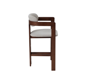 Taburete de Bar Moderno de Madera Maciza Tapizado con Asiento Acolchado para Isla de Cocina, Sala de Estar, Villa - Uso Comercial - Product Image 3