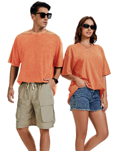 เสื้อยืดเบสิคทรงโอเวอร์ไซส์ ผ้าฟอกสี 280 กรัม คอเสื้อแบบดรอปโชว์เดอร์ เสื้อเบสิคผู้ชาย วินเทจ แขนสั้น สีพื้น เสื้อยูนิเซ็กส์ - Product Image 4