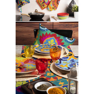 Cuscino Decorativo Excelsa 50x40 Cm Multicolore in Cotone Stile New Delhi Floreale Rettangolare Lavabile - Product Image 5