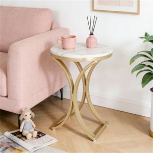 Tavolino da Caffè Circolare e Tavolino Laterale per Divano per Soggiorni, Camere da Letto o Aree di Ricevimento - Product Image 4