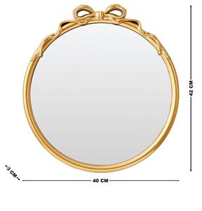 Round Brass Wall <b>Mirror</b> With Bow Design Traditional Decorative Frame For Bedroom Living Room - Product Image 2
