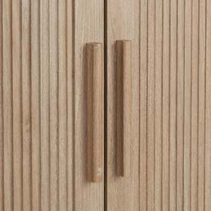 Modern Solid Teak Wood <b>Sideboard</b> with Natural Finish Fluted Design and Customizable Color for Dining Room and Kitchen Use - Product Image 3