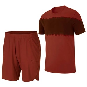 Men's Red Moisture Wicking Shorts Elastic Waist Solid Color With <b>Pockets</b> Summer Sport Wear Regular Fit Adult Size - Product Image 6