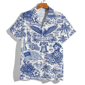 Chemises hawaïennes à manches courtes pour hommes, motifs personnalisés, impression numérique haute définition - Product Image 1